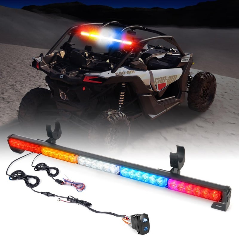 Xprite Upgraded 30 Offroad Rear Chase LED Strobe Light Bars wRunning Turn Signal Brake Reverse Light for UTV ATV Polaris RZR XP 1000 Side by Sides 4x4 Trophy Truck  RZ Series RYWBR