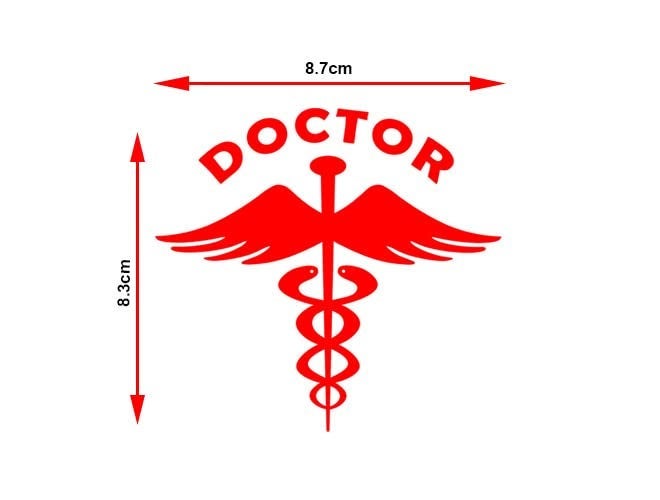 Claw cuts-Doctor Wings Logo Vinyl Sticker for Car and Bike Standard Size(L X W-8.3 cm X 8.7 cm)-Reflective and Water Proof (Pack of 2)-Self-Adhesive - Image 2