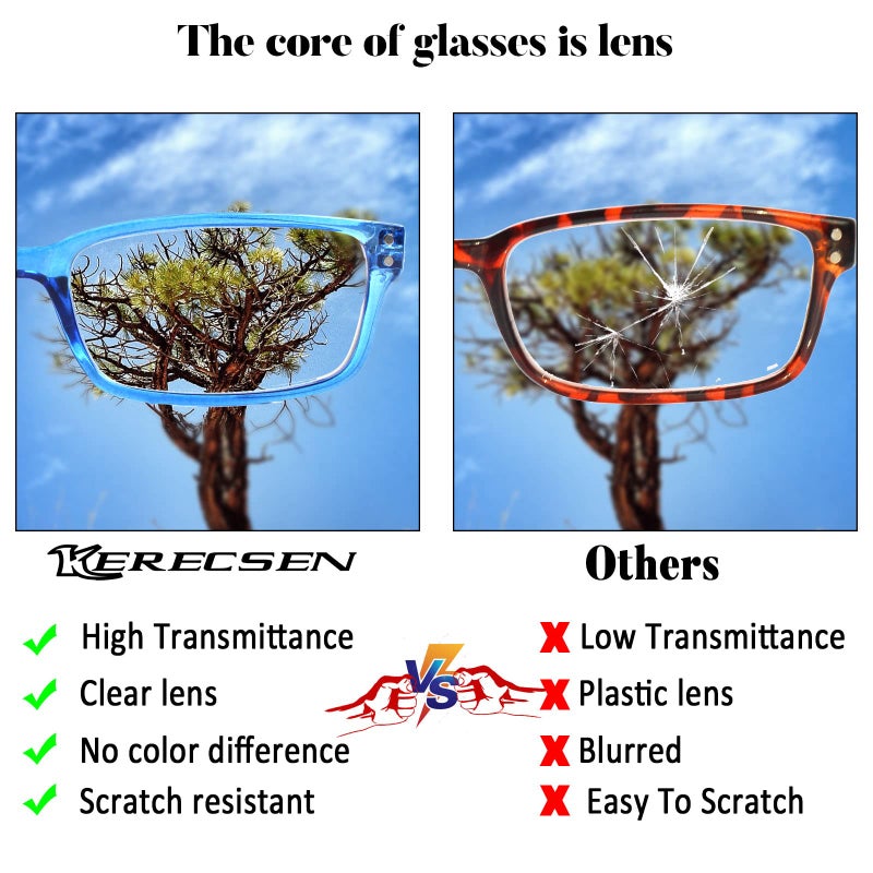 Kerecsen 6-Pack Reading Glasses Blue Light Blocking Spring Hinge Readers For Men Women Computer Eyeglasses (3Black 3Tortoise  2.0  Multiplier_X) - Image 5