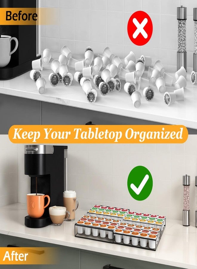 حامل كبسولات قهوة Kssiaz، حامل كبسولات قابل للتوسيع متوافق مع كبسولات Keurig K-Cup، منظم درج كبسولات القهوة يتسع لـ 30-60 كبسولة، مناسب لمحطات القهوة والمكاتب والمطابخ، أسود - Image 3