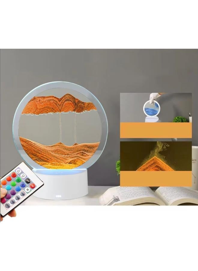 الرمال المتحركة ثلاثية الأبعاد المناظر الطبيعية المتدفقة صورة الرملية Led مكتب ليلة ضوء ديكور المنزل - Image 3