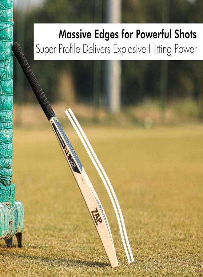 ZAP Alpha Kashmir Willow Cricket Leather Bat (Size 6) for Boys 12-14 Years | Grade 1 | Lightweight Professional Season Bat for Leather Ball | Singapore Cane Handle | Zero Shock Handle | Free Cover - Image 5