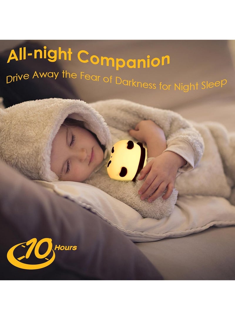USB Rechargeable Bedside Cute Panda Lamp Silicone Nursery Bedroom Nightlights For Baby Children Toddlers Women Teen Girls Breastfeeding Gift