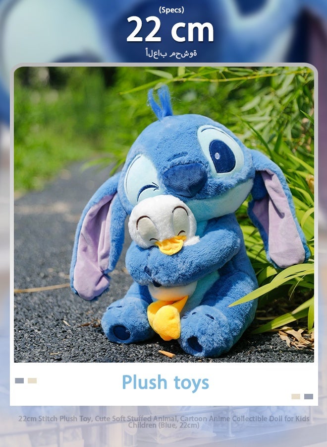 STITCH 22cm Stitch Plush Toy, Cute Soft Stuffed Animal, Cartoon Anime Collectible Doll for Kids Children (Blue, 22cm) - Image 1