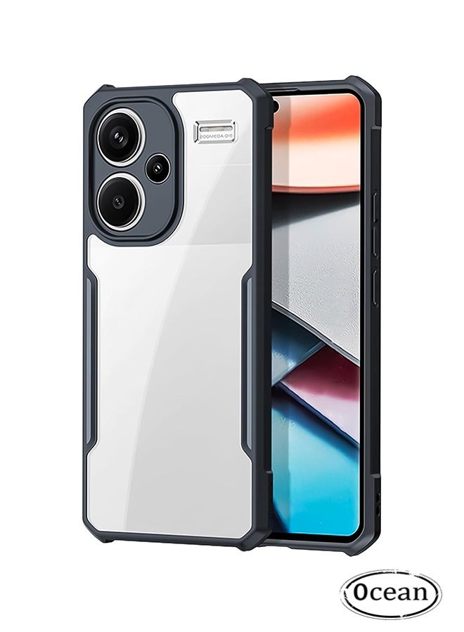 Ocean Xiaomi Redmi Note 13 Pro Plus 5G Case, Camera Lens Protection Back Cover, TPU Shockproof Airbags Bumper Mobile Phone Case, Anti-Yellowing Slim Fit Protective Casing (Black Clear) - Image 1