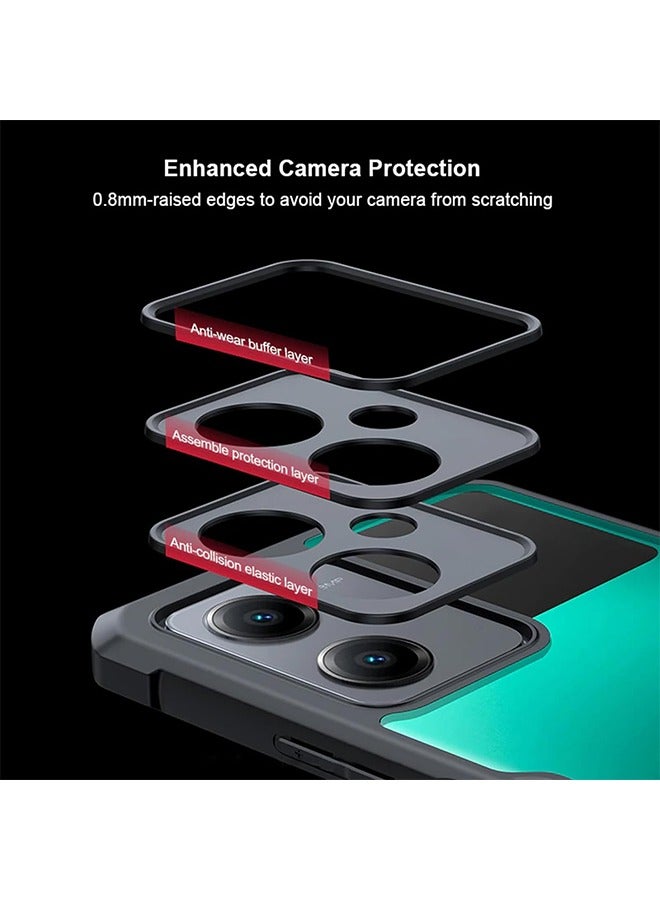 Ocean Xiaomi Redmi Note 13 Pro Plus 5G Case, Camera Lens Protection Back Cover, TPU Shockproof Airbags Bumper Mobile Phone Case, Anti-Yellowing Slim Fit Protective Casing (Black Clear) - Image 3