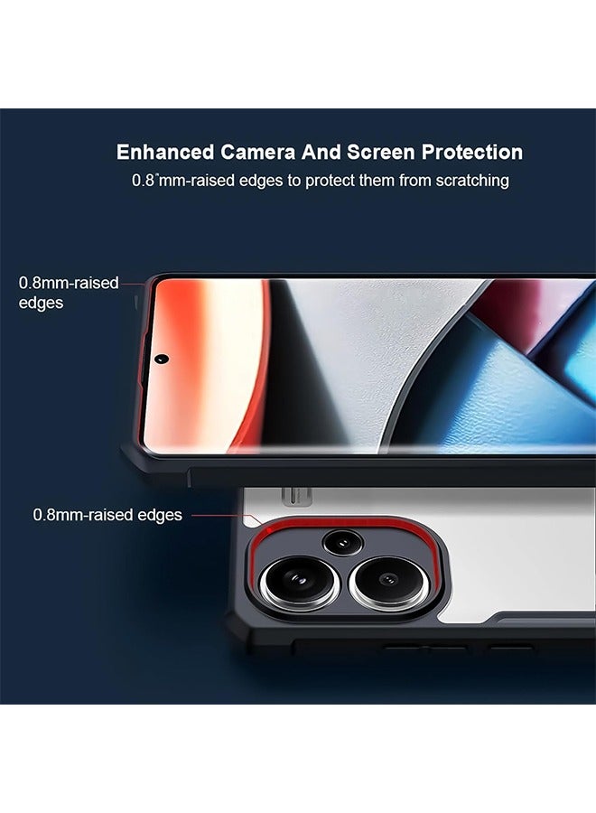 Ocean Xiaomi Redmi Note 13 Pro Plus 5G Case, Camera Lens Protection Back Cover, TPU Shockproof Airbags Bumper Mobile Phone Case, Anti-Yellowing Slim Fit Protective Casing (Black Clear) - Image 2