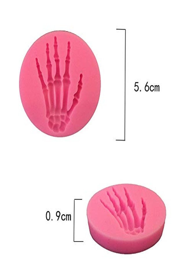 HengKe 2 Pieces Skeleton Hands Molds Halloween party for Sugarcraft, Cake Decoration, Handmade Ice Cream,Cupcake Topper, Chocolate, Pastry, Cookie Decor, Jewelry, Polymer Clay, Crafting Projects - Image 2