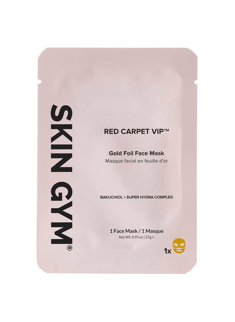 SKIN GYM SKIN GYM Gold Foil Face Mask - With Bakuchiol and Super Hydra Complex With Sodium Hyaluronate and Amino Acids- Soothing, Anti Aging, Depuffing and Anti Wrinkle 