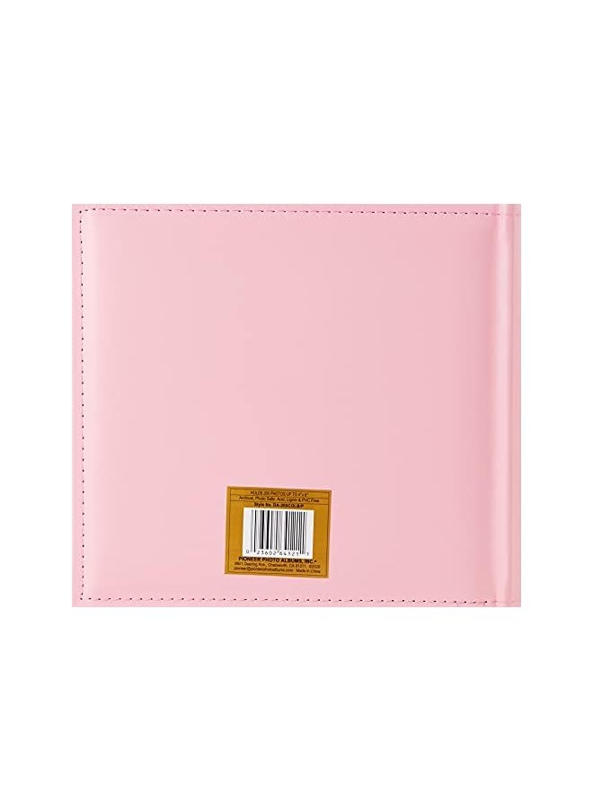 Pioneer Photo Albums - ألبومات الصور ألبوم غطاء إطار جلدي منقوش عليه 200 جيب لمطبوعات مقاس 4 × 6 بوصات، وردي - Image 1