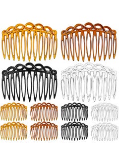 Chuangdi 12 Pieces Plastic Side Hair Twist Comb French Twist Comb Hair Clips With Teeth For Fine Hair Accessories Women Girls 4 Colors (11 Teeth)  - Image 1