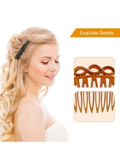 Chuangdi 12 Pieces Plastic Side Hair Twist Comb French Twist Comb Hair Clips With Teeth For Fine Hair Accessories Women Girls 4 Colors (11 Teeth)  - Image 3