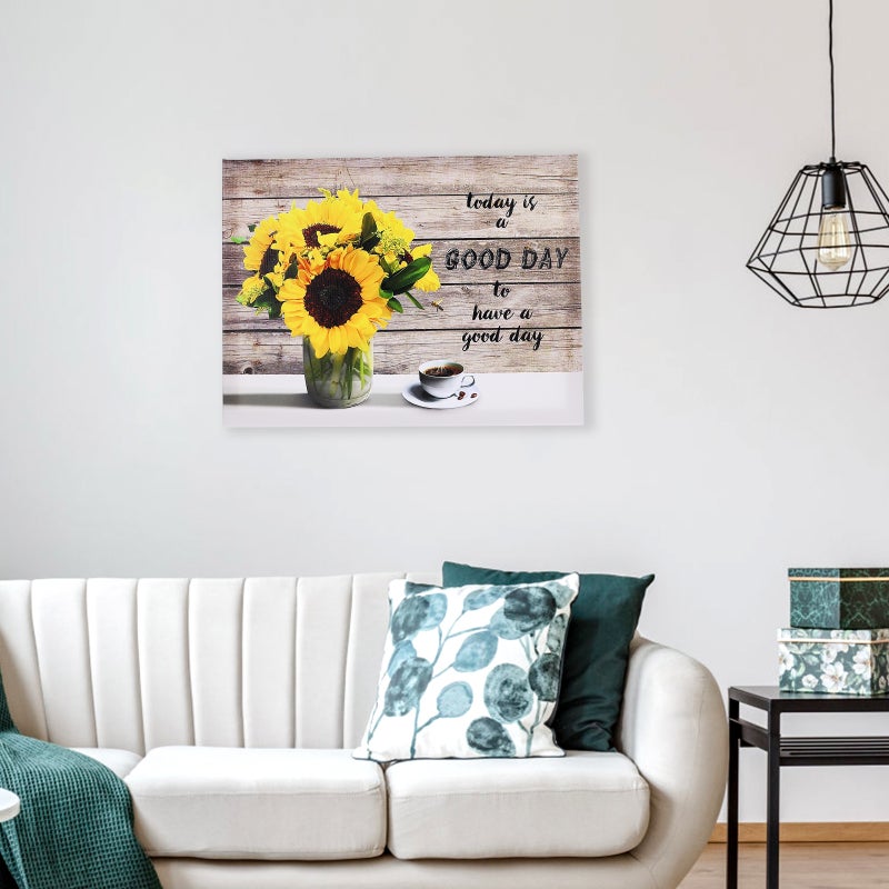 2pcs Sunflower Wall Art Canvas Sunflower Painting for Home Farmhouse Wall Art Decor - Image 5