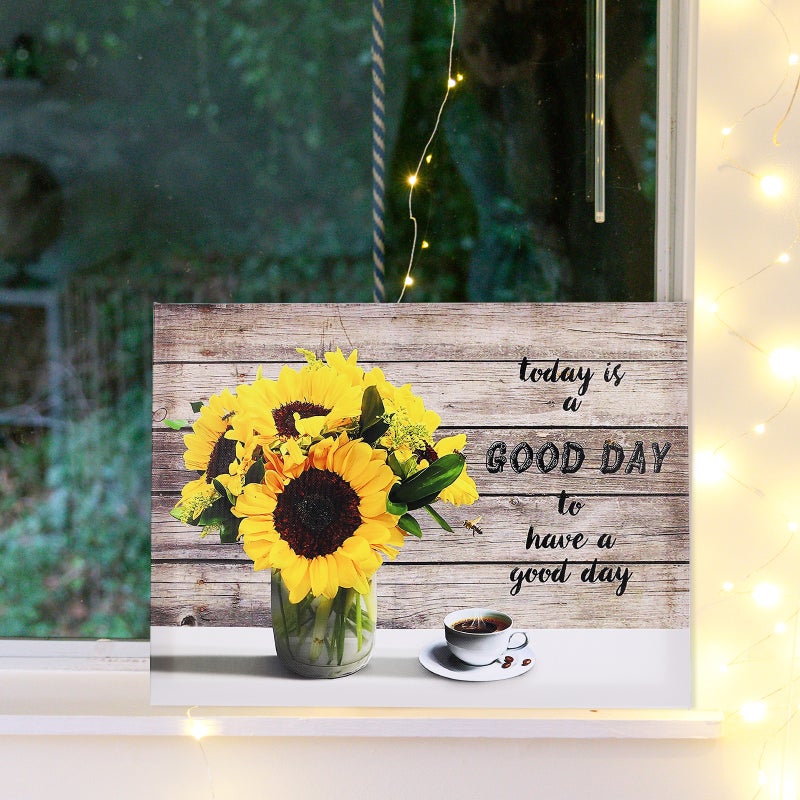 2pcs Sunflower Wall Art Canvas Sunflower Painting for Home Farmhouse Wall Art Decor - Image 3