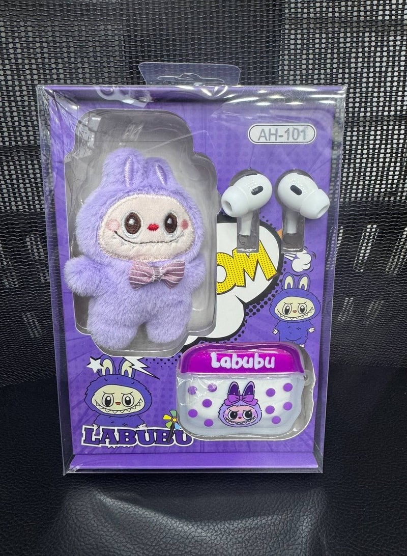 LABUBU WIRELESS EARBUDS WITH LABUBU CARTOON FIGURE  - Image 1