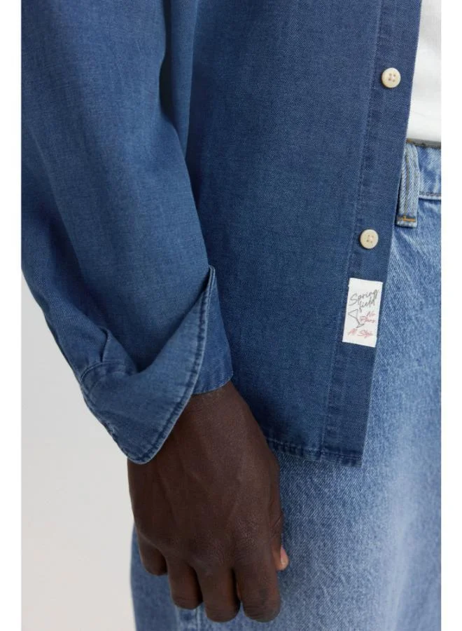 Springfield  Denim oxford shirt for Men | Best Price UAE