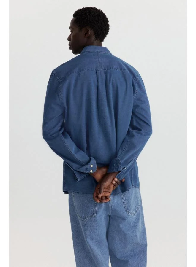 Springfield  Denim oxford shirt for Men | Best Price UAE
