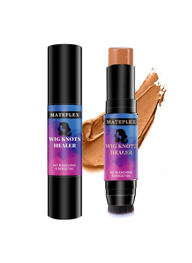 MATEPLEX Wig Knot Concealer And Healerlace Grid Knot Concealer Dyeing Stick With Brush Doublehead For Lace Wigs Frontal Part & Hairline Easy To Color (02) - Image 1