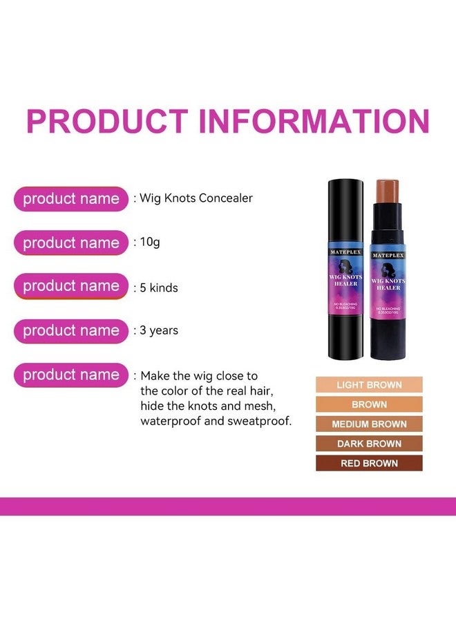 MATEPLEX Wig Knot Concealer And Healerlace Grid Knot Concealer Dyeing Stick With Brush Doublehead For Lace Wigs Frontal Part & Hairline Easy To Color (02) - Image 3