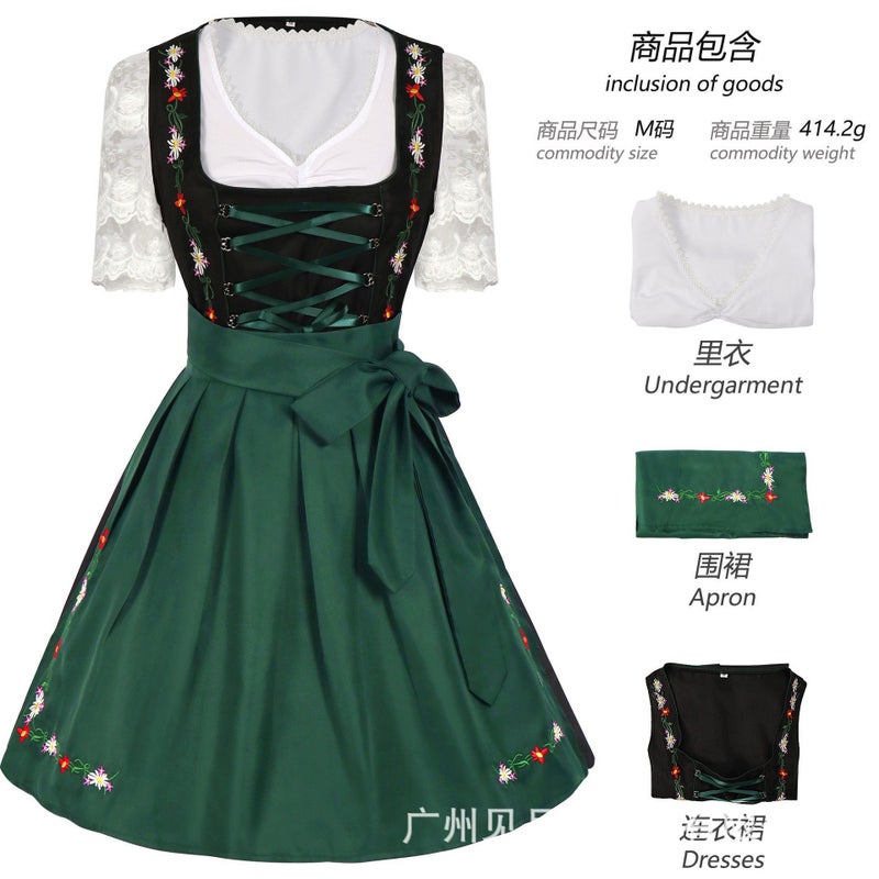 2024 Cos Clothing Explosives Maid Beer Clothing Short Sleeve Strap Dress Halloween - Image 5