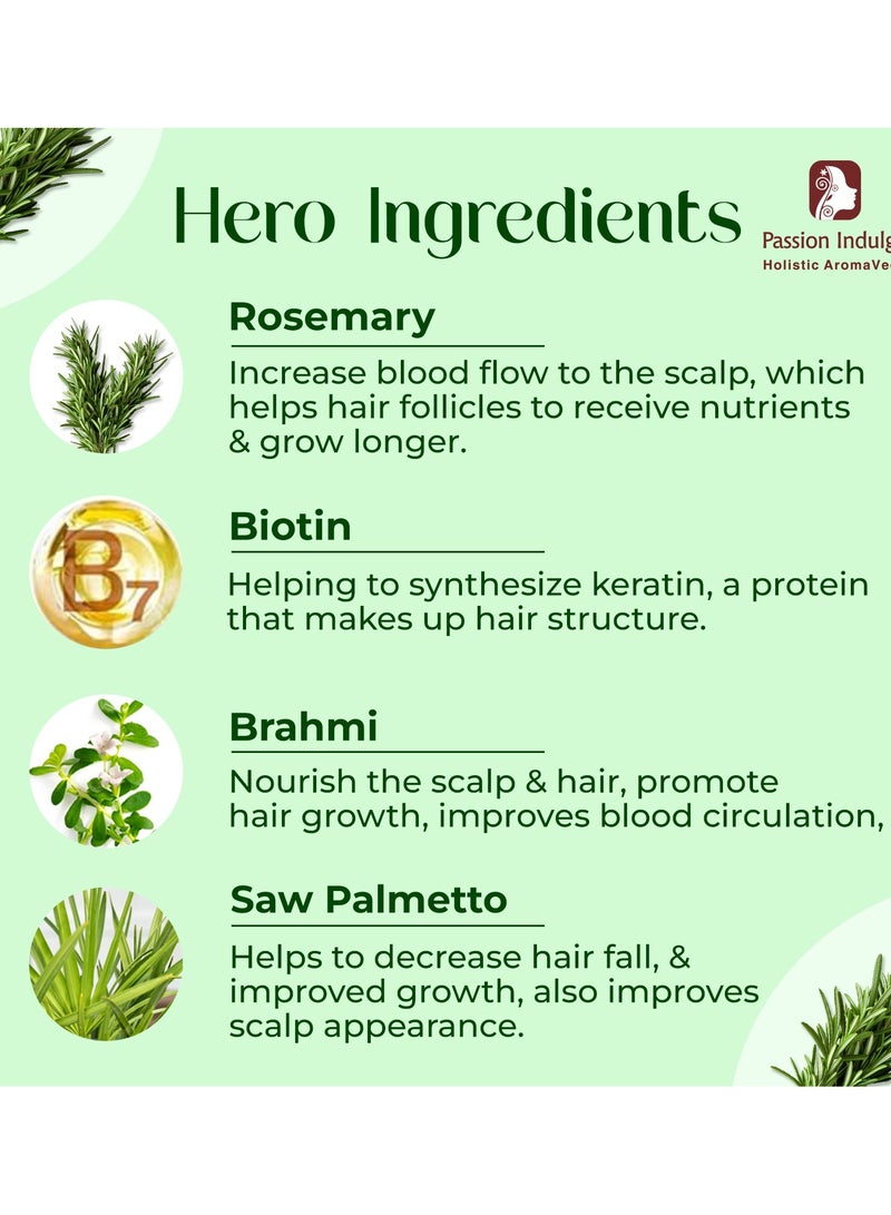 Passion Indulge Hair Proteinz Rosemary Hair Growth Oil with Biotin by Passion Indulge | Reduce Hair Fall & Hair Breakge - 100 ml | Suitable for all type Hair - Image 2