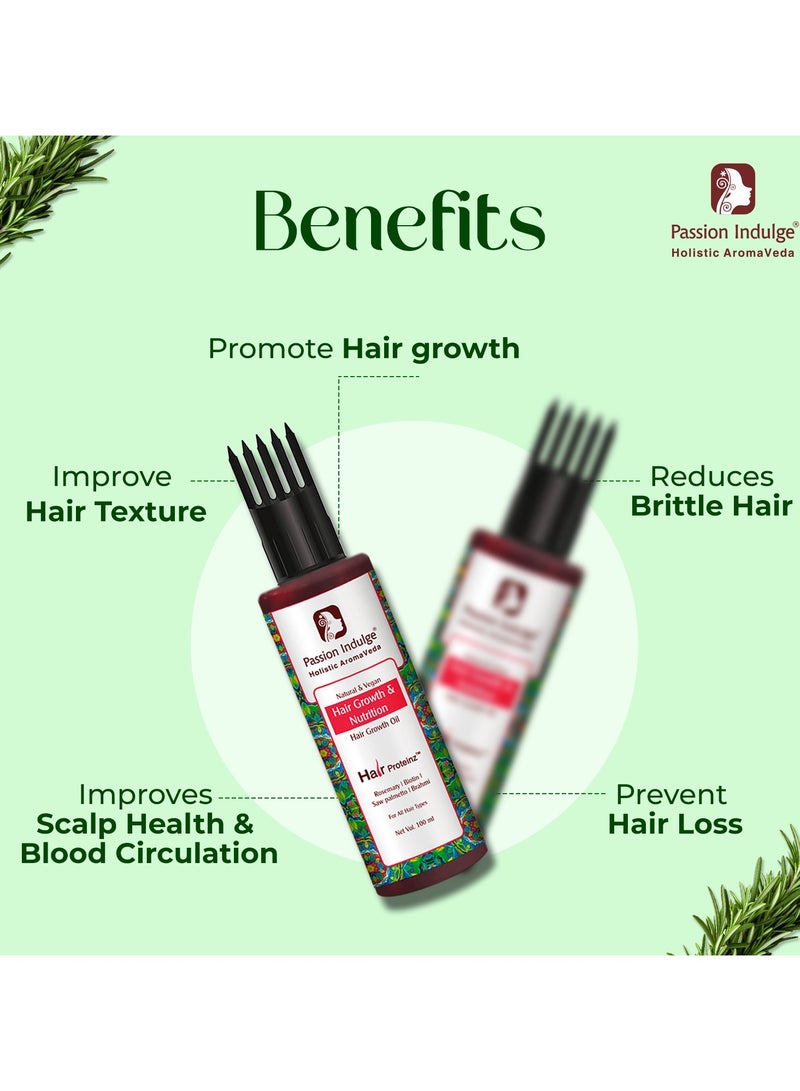 Passion Indulge Hair Proteinz Rosemary Hair Growth Oil with Biotin by Passion Indulge | Reduce Hair Fall & Hair Breakge - 100 ml | Suitable for all type Hair - Image 3