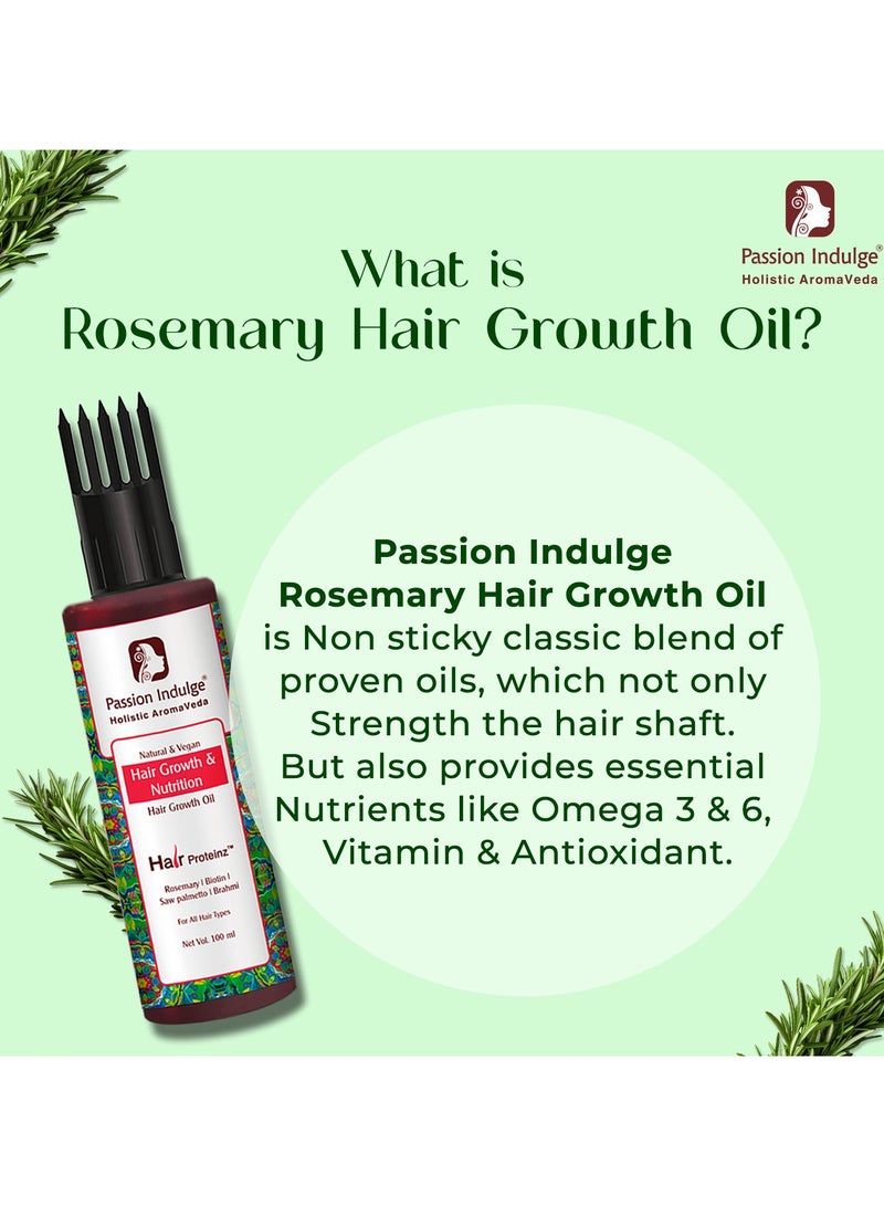 Passion Indulge Hair Proteinz Rosemary Hair Growth Oil with Biotin by Passion Indulge | Reduce Hair Fall & Hair Breakge - 100 ml | Suitable for all type Hair - Image 5