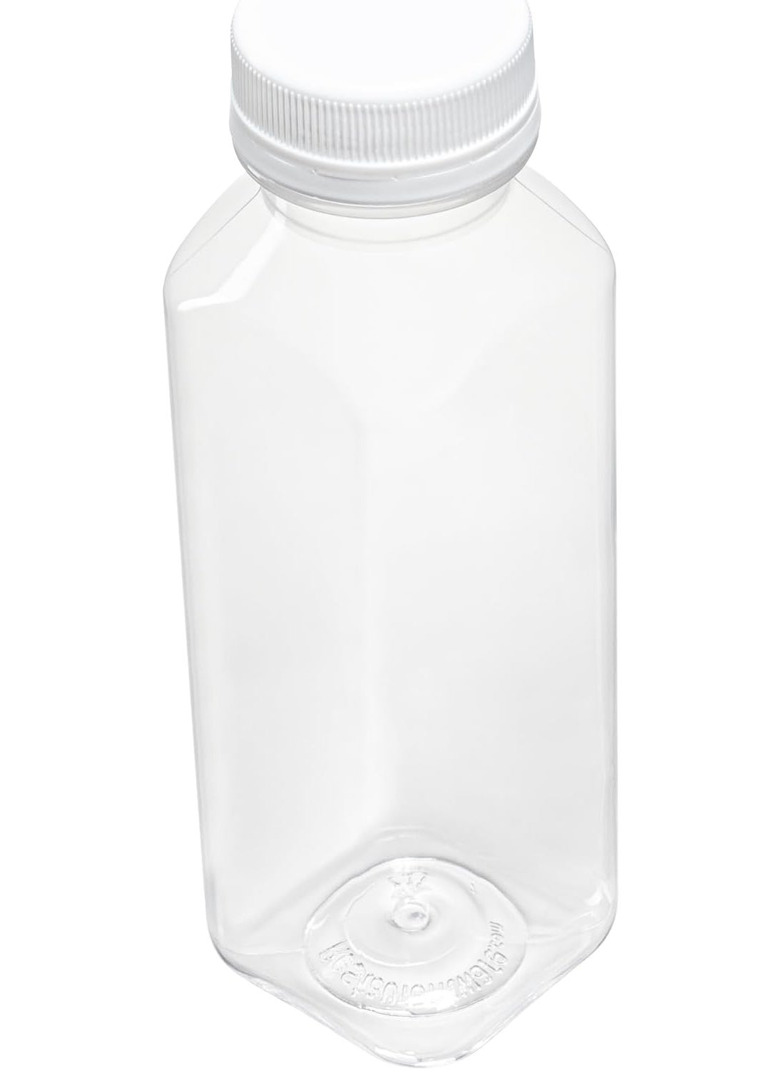 Restaurantware Restaurantware12 Ounce Juice Bottles 100 Disposable Clear Bottles With Caps  White Plastic Caps Included Square Clear Plastic Bottles For Juicing Perfect For Juice Shops Cafes And More  - Image 2