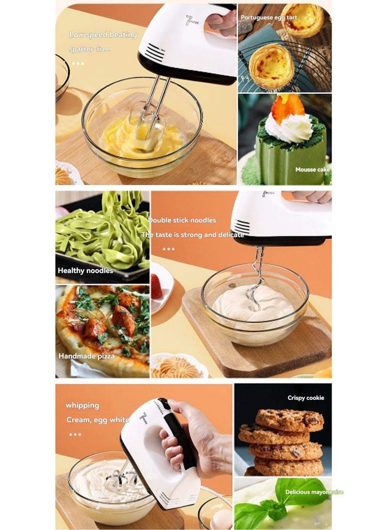 Egg Beater*1, Egg Beater*2, Dough Beater*2, 12-Wire Egg Beater*2, Household Electric Cake Baking Tool, Cream Handheld Small Egg White Mixing And Dough Mixing Machine - Image 4