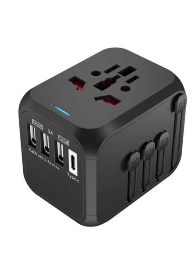 TIGER International Power Adapter – All-in-One Wall Outlet Adaptor Charger with High-Speed 2.4A 3 USB Ports & 3.0A Type-C, Worldwide Travel Plug Adapter for Universal Use - Image 3