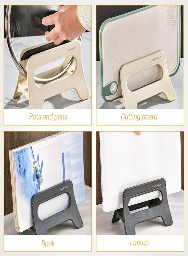 Realand 2Pcs Cutting Board Holder, Automatic Width Adjustment Cutting Board Organizer, Cutting Board Rack Chopping Board Stand for Countertop Cabinet Pot Lid Organizer, Gray - Image 5