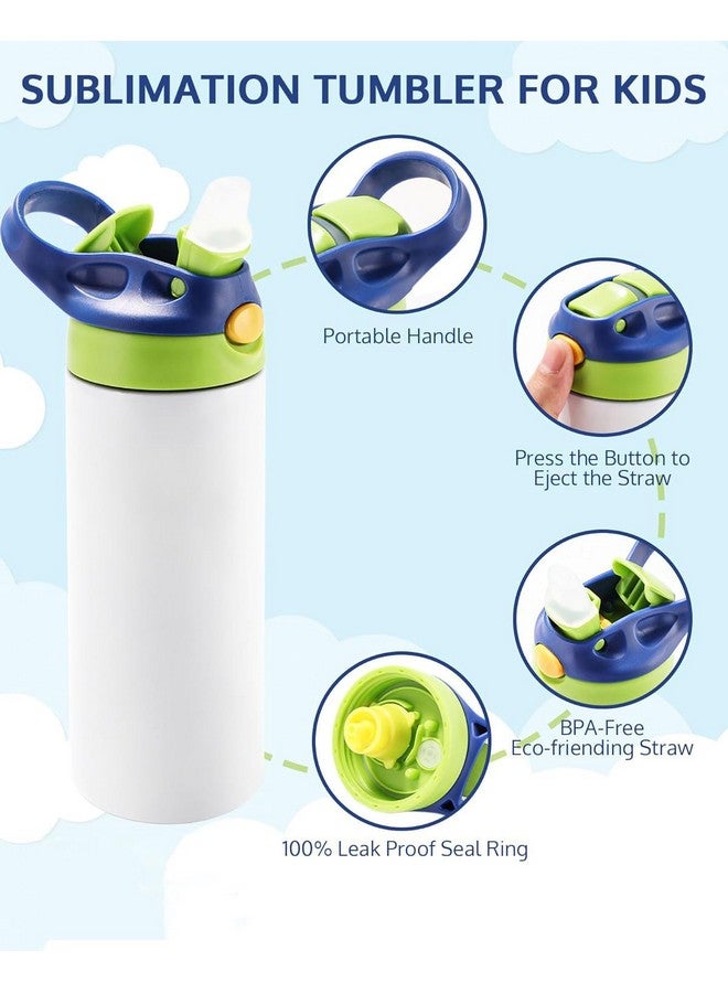 OFFNOVA 16oz Kids Sublimation Tumbler, Kids Sublimation Water Bottle Blank with Handle, Children Sublimation tumblers Cups for Milk, Soda, Juice, Drinks (4 Pack) - Image 2