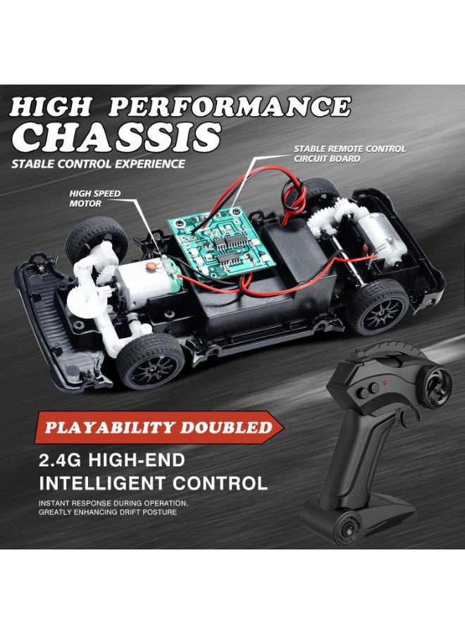 شوانغ فينغ 1: 24 مقياس RC الانجراف لعبة السيارة ، نموذج التحكم عن بعد مع التحكم عن بعد 2.4G التناسبية ، أضواء LED ، للأولاد والبنات والأطفال والكبار ومحبي الهوايات. - Image 3