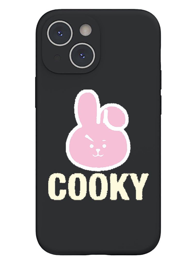 Theodor Protective Slim Fit Case Liquid Silicone Cover with Full Body Protection Anti-Scratch Shockproof Case For iPhone 14 Black  - cute pets copy - Image 1