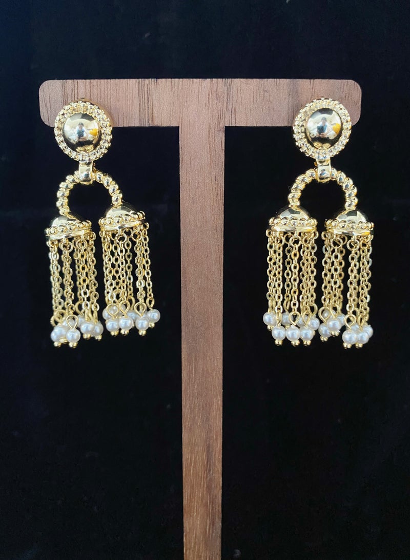 925 Sterling Silver Needle Imitation Pearl Wind-Bell-Like Tassel Dangle Earrings  for Women and Girls Fashion Comes with a Gift Box Everyday Jewelry - Image 4