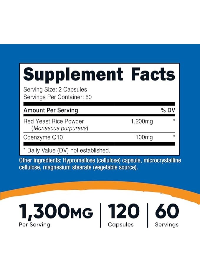 Nutricost, Red Yeast Rice With CoQ10, 120 Capsules - Image 4