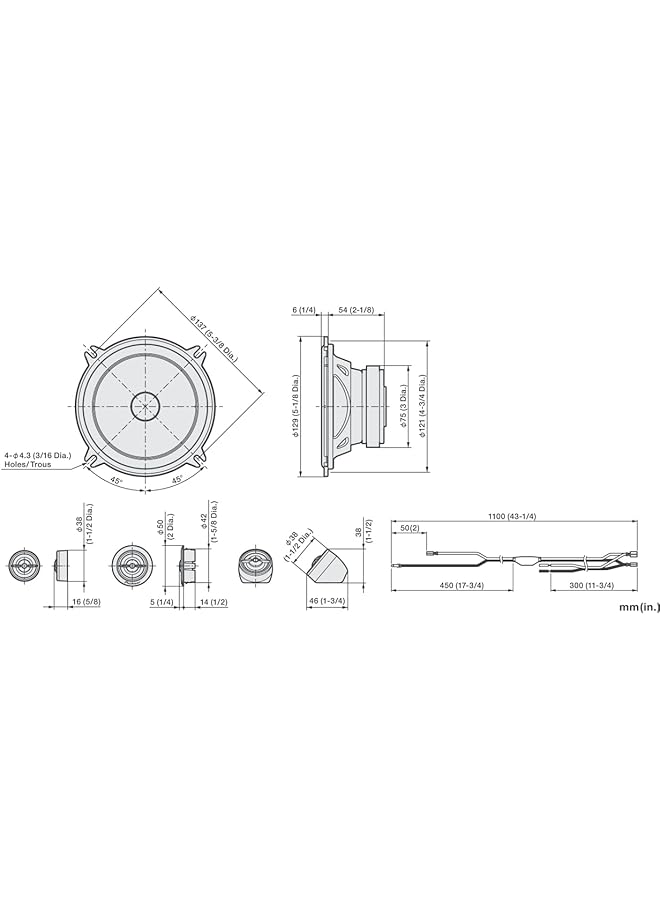 Pioneer Ts-A1301C, 2-Way Component Car Audio Speakers, Full Range, Clear Sound Quality, Easy Installation And Enhanced Bass Response, Black And Gold Colored 5.25” Round Speakers - Image 5