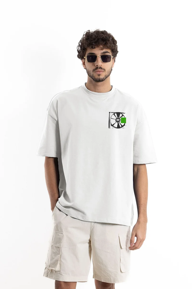 شايبس تيشيرت بطبعة من مزيج القطن