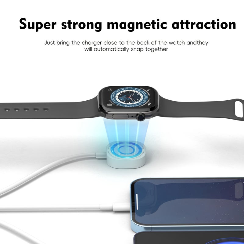 3 in 1 Charging Cable USB A USB C Magnetic Watch Charger Universal Wireless Dock for Watch Series 1 to 11 SE 1 2 3 Ultra 1 2 3 Air Pods Pro 2 3 Air Pods 4 with Active Noise Cancellation - Image 5