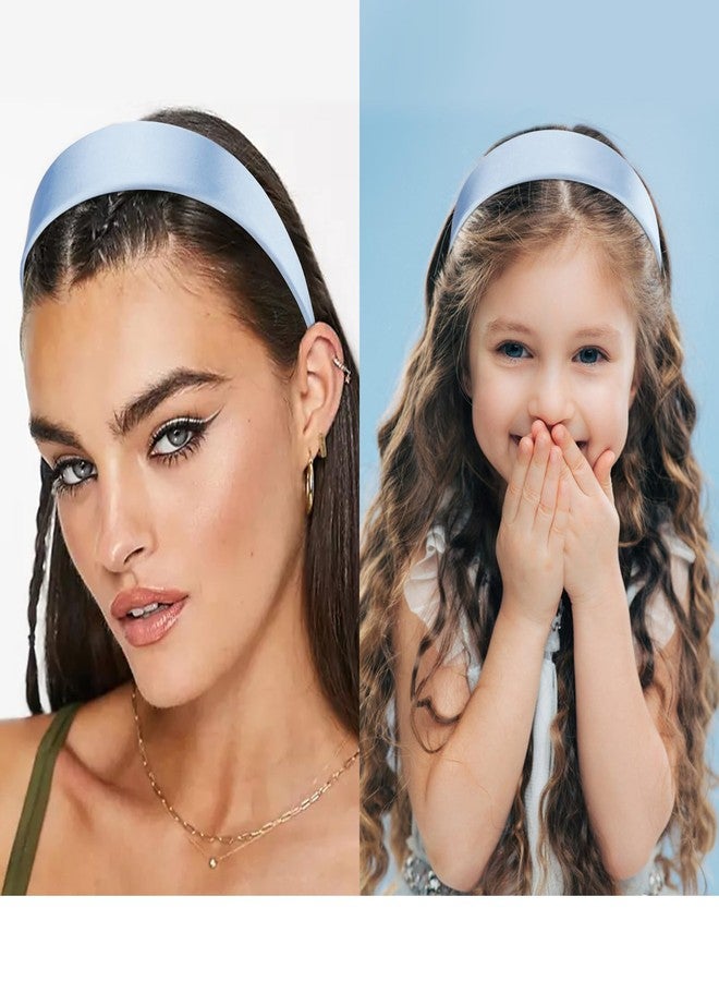 فيلسكرون طوق رأس أزرق فاتح من VELSCRUN للنساء والفتيات، بعرض 1.6 بوصة، مصنوع من الساتان، مناسب للشعر، بتصميم بسيط وأنيق، مثالي للمناسبات والأعياد، ولأزياء الهالوين التنكرية، وإكسسوارات الشعر، وهدايا للأمهات والأخوات. - Image 5