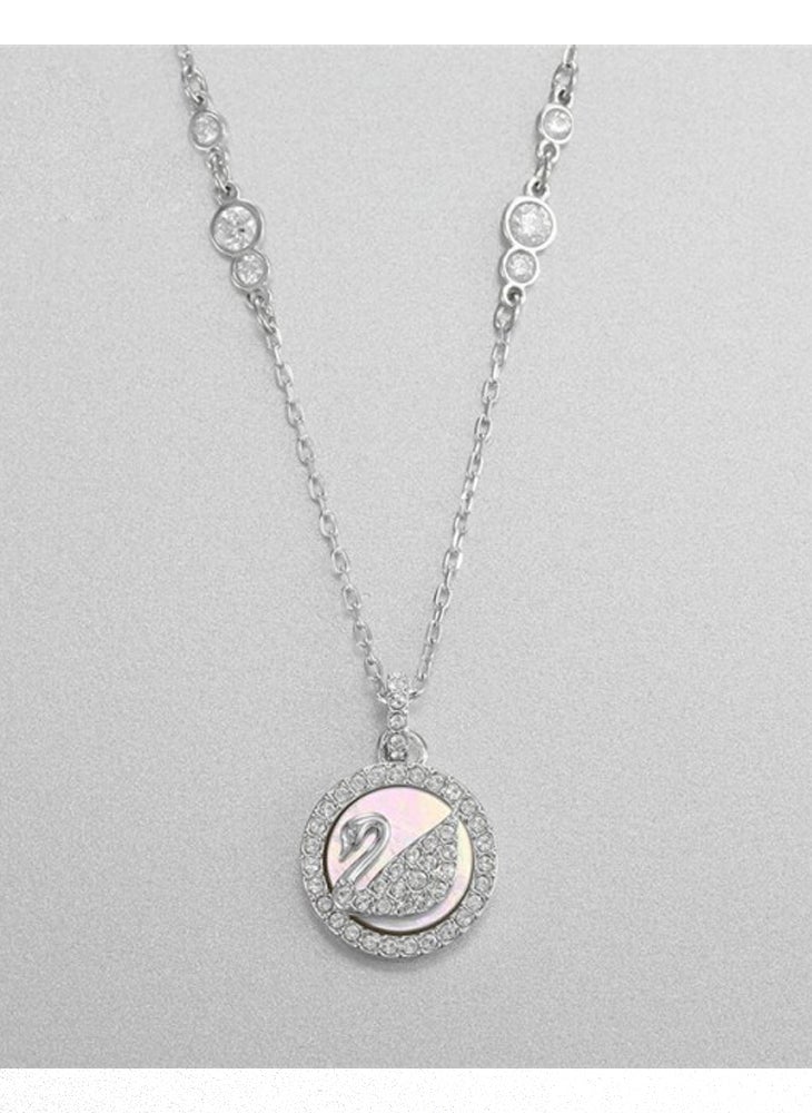 general Pearly Swan Stone Studded Pendent Necklace - Image 3