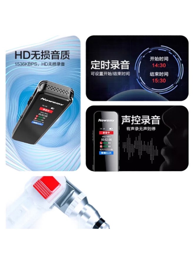 Newsmy Newsmy W6 64G Voice Recorder With Transcription Function, Long Battery Life, Business Training Portable Mini Conference Professional Noise Reduction Lawyer'S Device, Compatible With Mobile Devices - Image 3