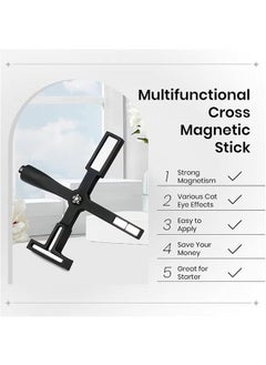 Realfrog 5 in 1 Magnet for Cat Eye Gel Nail Polish, Multifunctional Magnetic Nail Tool, Upgraded Cross Cat Eye Magnet for Nail Designs 3D Cateye Nail Gel Strong Nail Art Magnet Home Salon(Black)  - Image 4