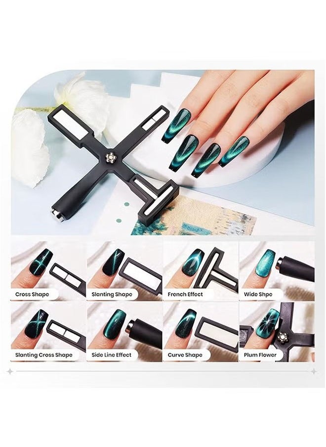 5 in 1 Magnet for Cat Eye Gel Nail Polish, Multifunctional Magnetic Nail Tool, Upgraded Cross Cat Eye Magnet for Nail Designs 3D Cateye Nail Gel Strong Nail Art Magnet Home Salon(Black) - pzsku/Z949A1305BBD2481B1891Z/45/_/1731749152/dbf78054-e78f-49ec-b302-99ab8ff88a76