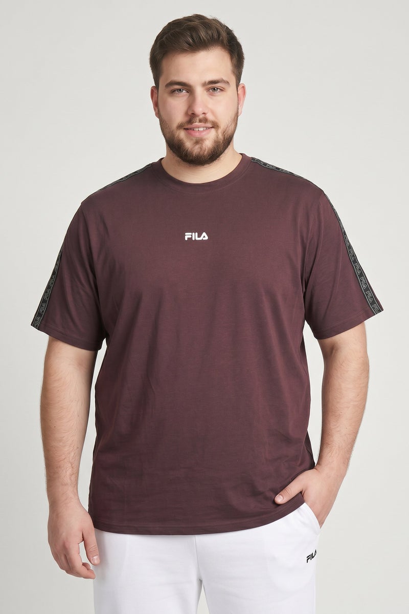 FILA Men Sportswear Fit Short Sleeve Outdoor T-Shirt, Chocolate Brown - Image 1