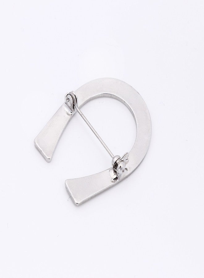 نوماندا بروش بسيط على شكل حدوة حصان محظوظة، دبوس طية صدر السترة على الطراز الغربي (فضي) - Image 3