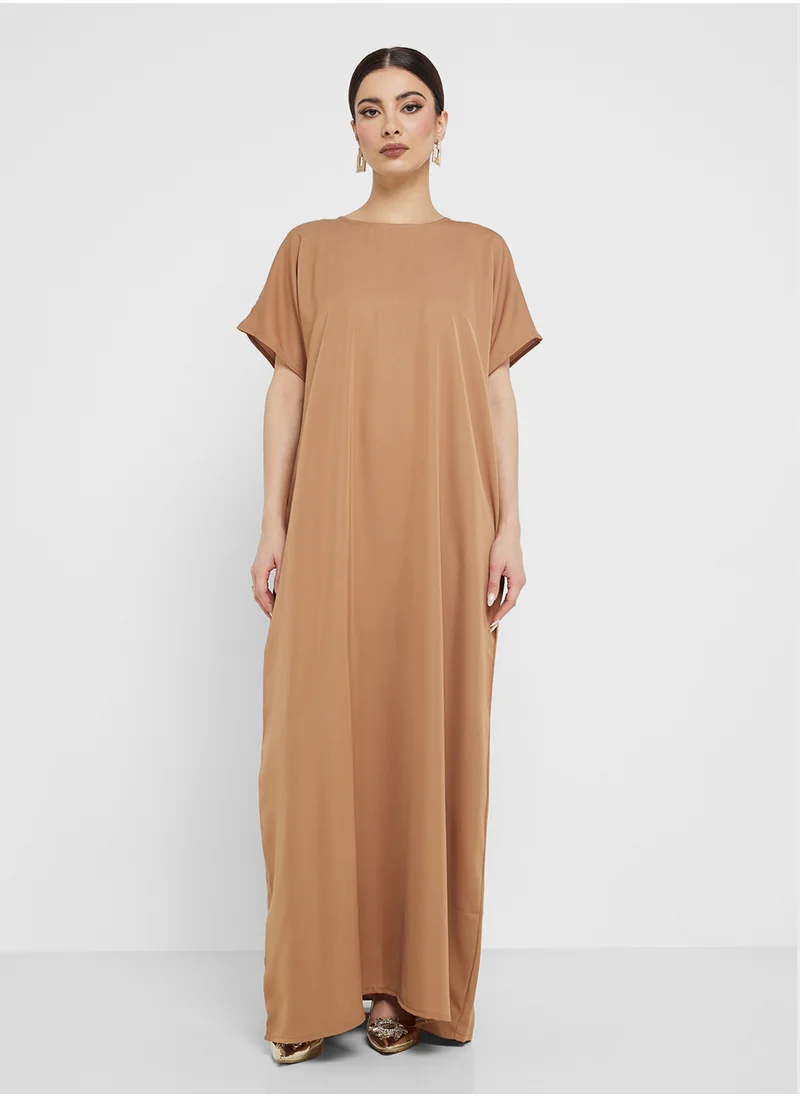 خزانة Scallop Lace Trim Abaya With Inner & Sheila