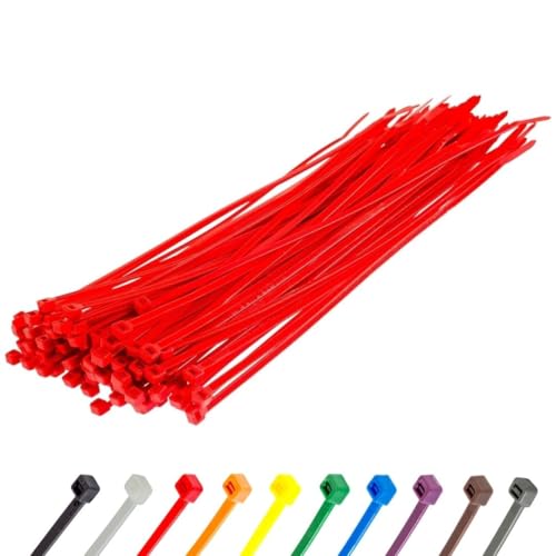 GTSE 12 Inch Red Zip Ties, 100 Pack, 40lb Strength, UV Resistant Long Nylon Cable Ties, Self-Locking 12" Tie Wraps - Image 1