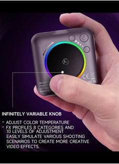 DIGI CORE D12S 108 LED RGB Video Light LED Camera Light 360° Full Color Portable Photography Lighting Type-C 2000mAh Rechargeable Battery CRI 95+ 2500-9000K With 8 Lighting Effects 3 Modes On Camera Light  - Image 3
