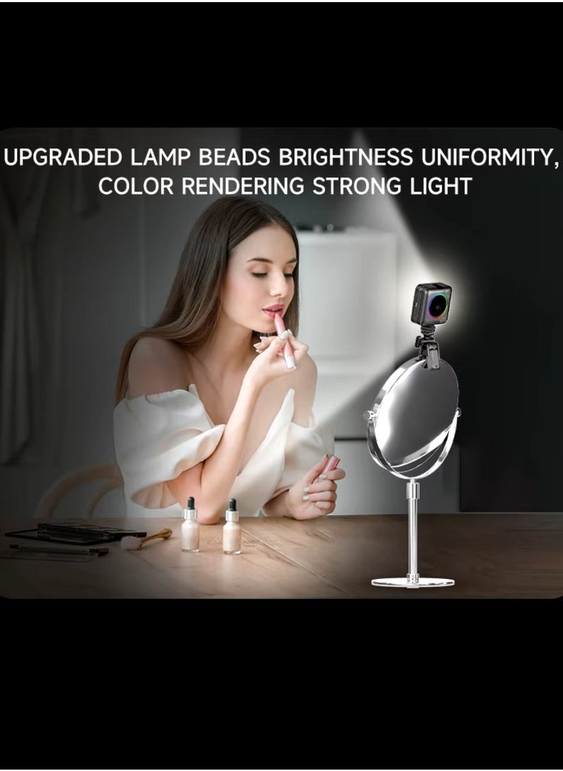 DIGI CORE - D12S 108 LED RGB Video Light LED Camera Light 360° Full Color Portable Photography Lighting Type-C 2000mAh Rechargeable Battery CRI 95+ 2500-9000K With 8 Lighting Effects 3 Modes On Camera Light - Image 1